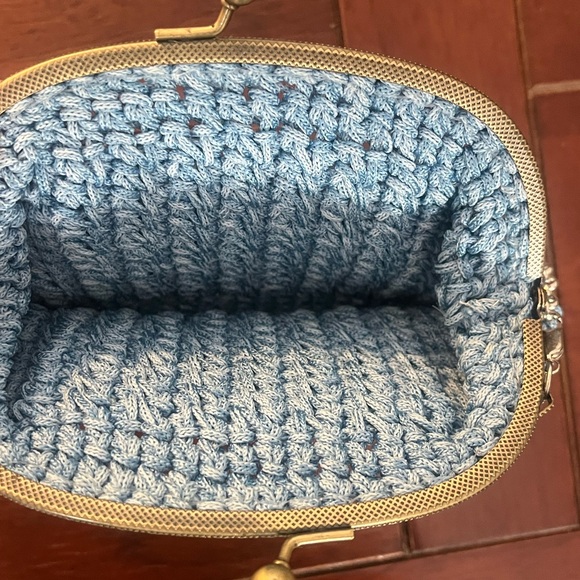 Elegant Blue Crochet Handbag - Picture 2 of 5